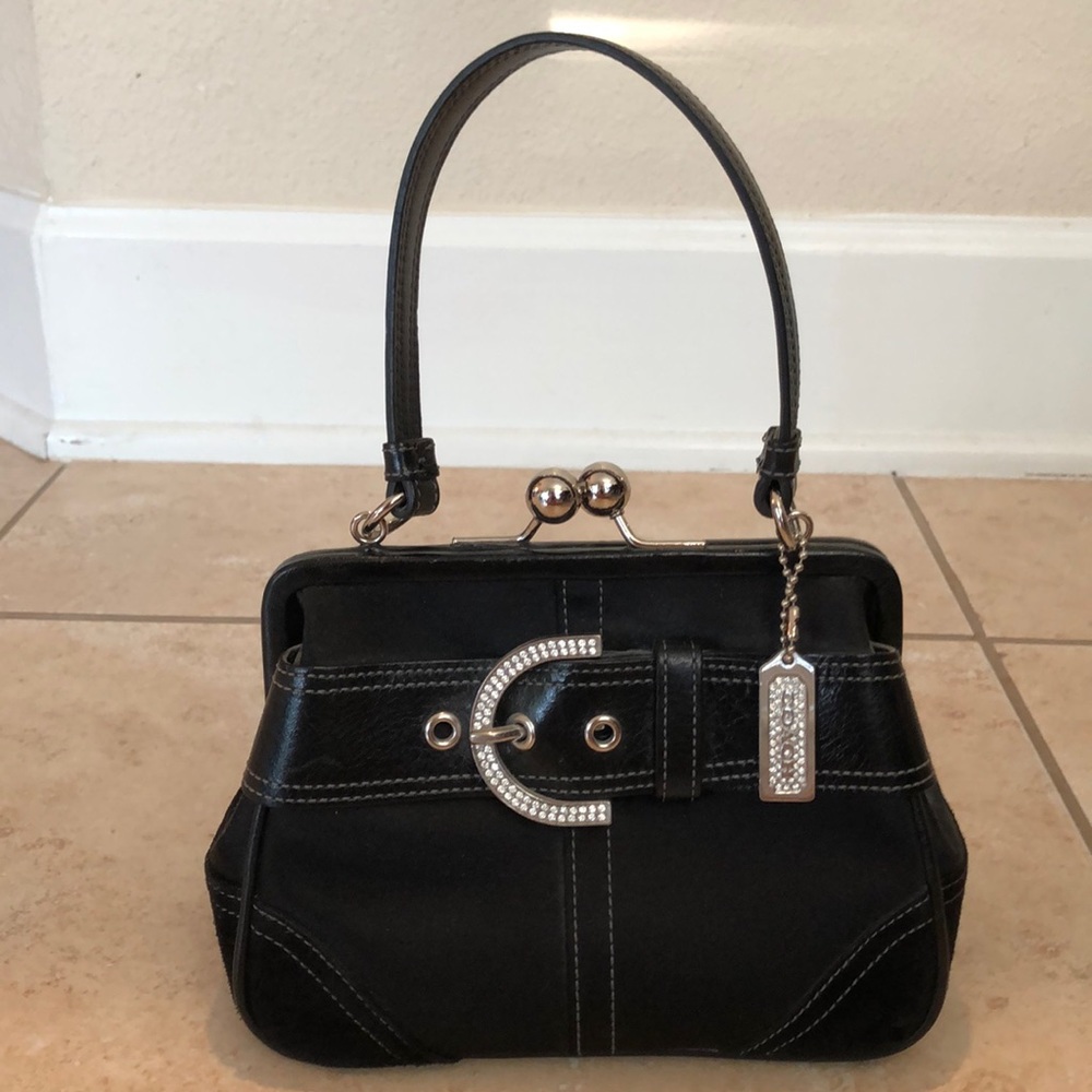 Black Coach Mini Swarovski Bag